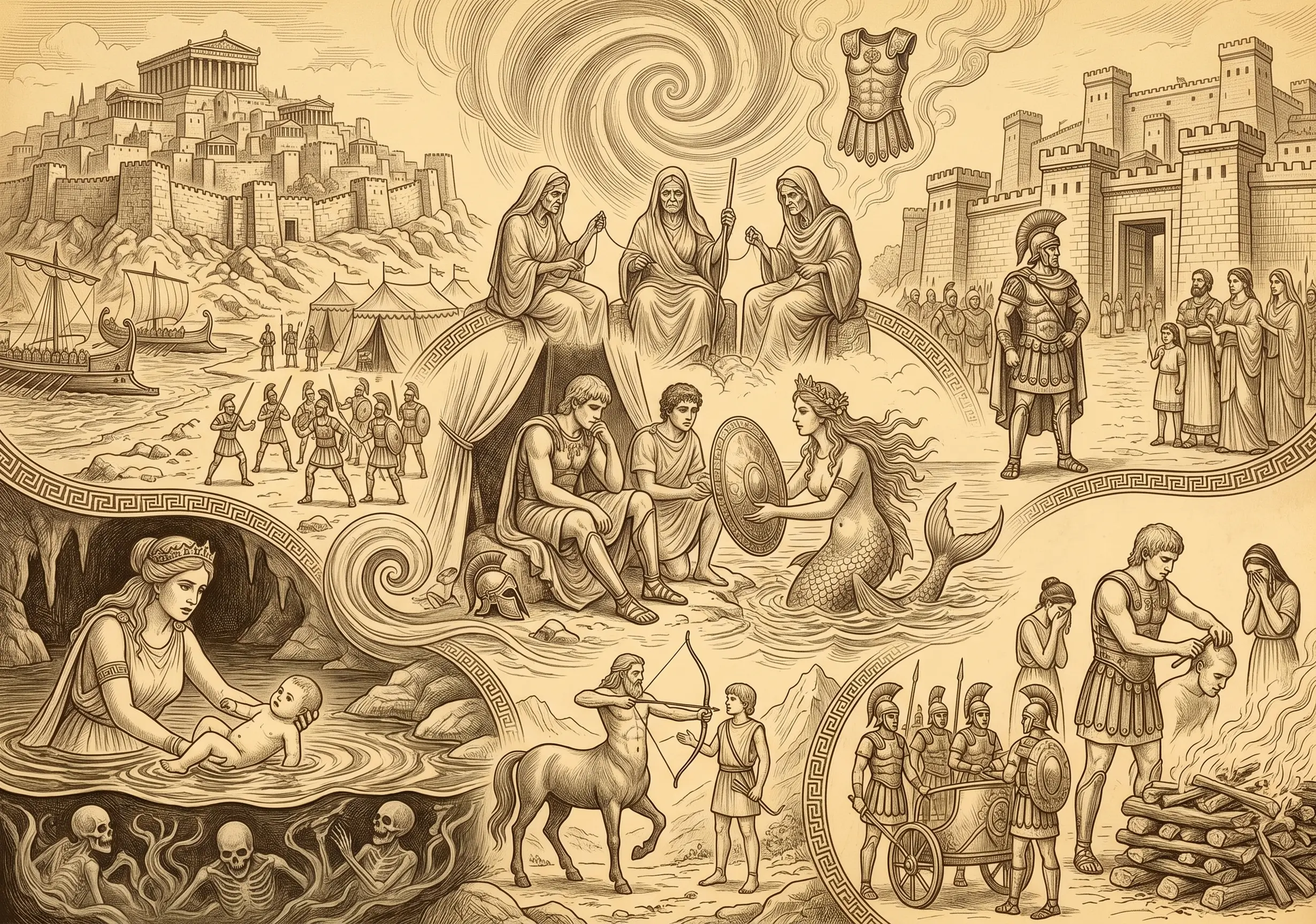 Achille et les Myrmidons, illustration de la conférence sur le héros grec